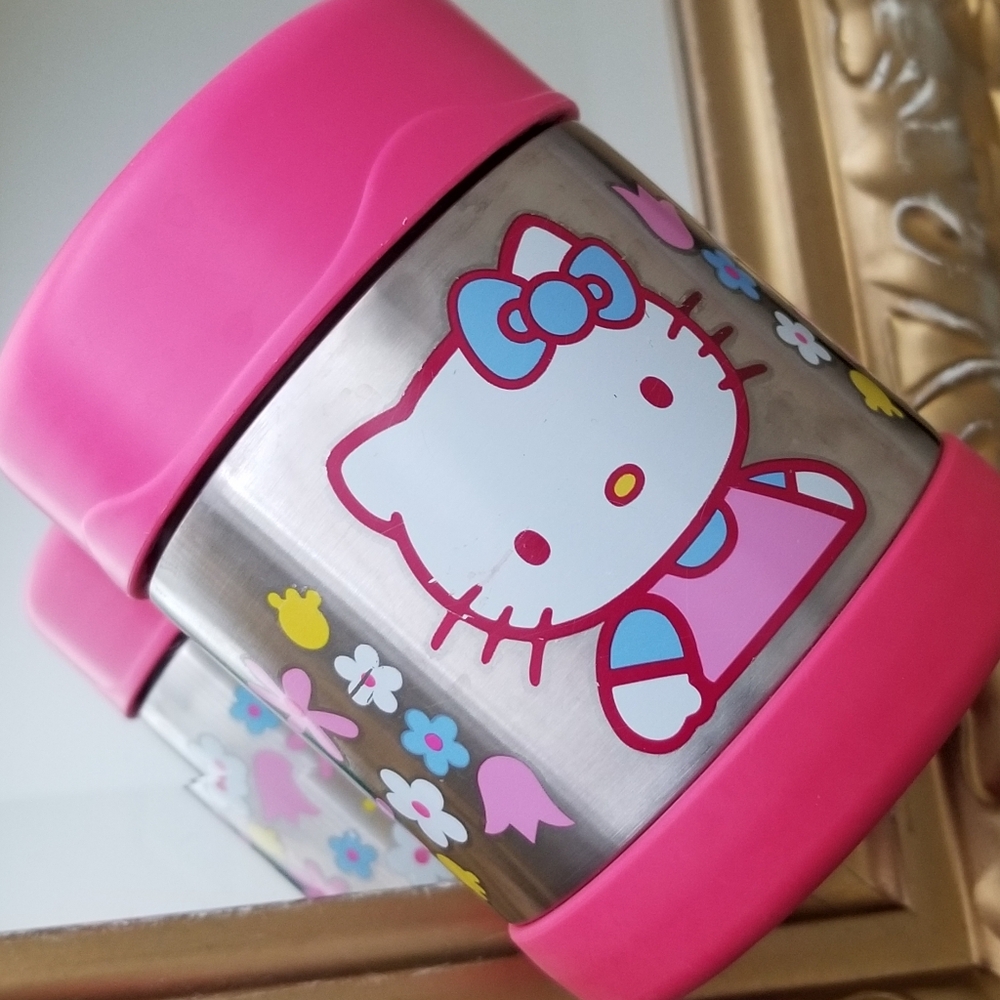 ❗Vintage Hello Kitty 2000s Thermos Pink Floral Food Container❗